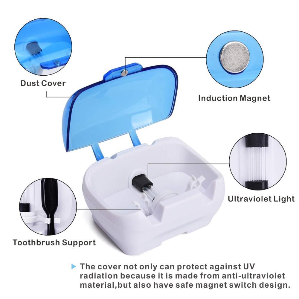 Hangable UV toothbrush sterilizer