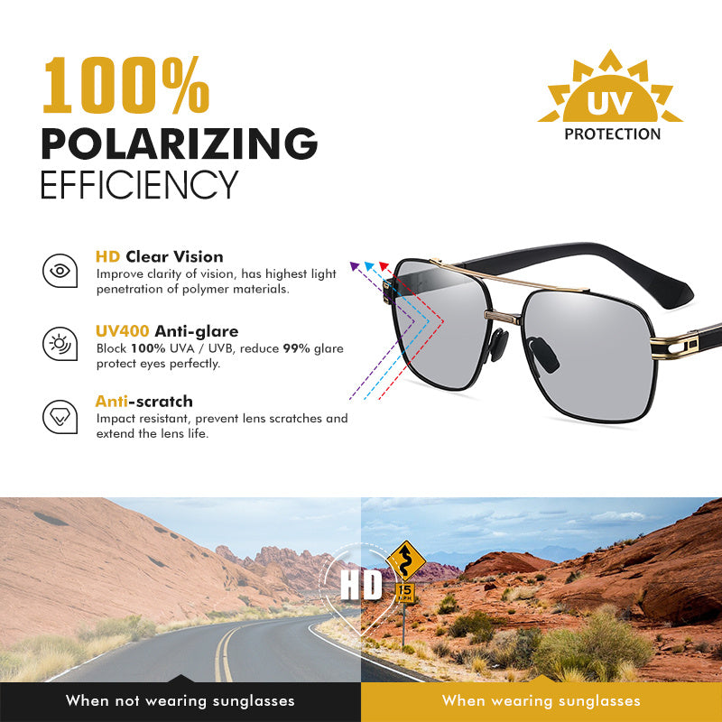 Vintage Metal Polarized UV Blocking Sunglasses